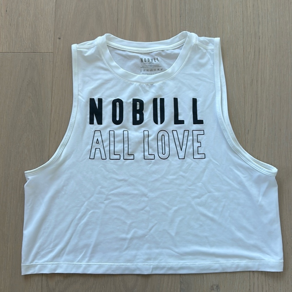 NOBULL women’s muscle tank ALL LOVE collection white size medium